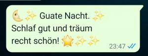 WhatsAppnachrichten-Anzeige: Guate Nach, Schlaf gut und träum recht schön
